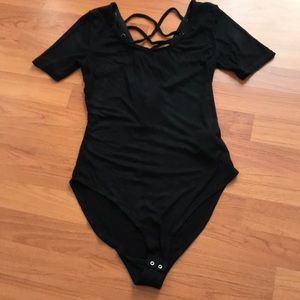 Black Forever 21 bodysuit top